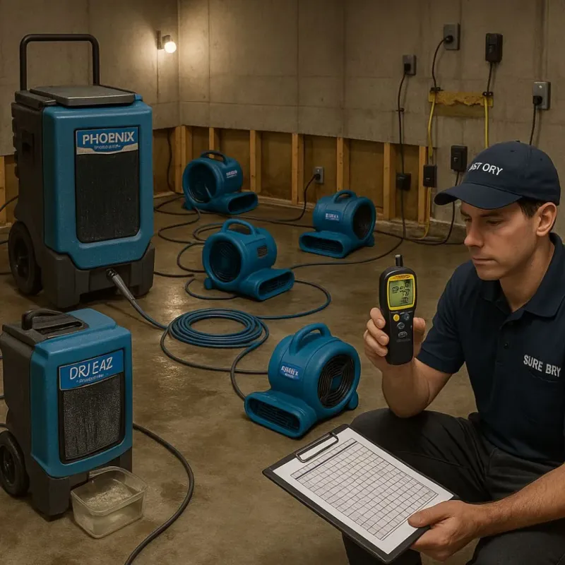 Structural Drying and Dehumidification process in Kannapolis, NC
